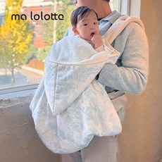 마롤로뜨 뜨왈드주이 극세사 아기띠워머 블랭킷 후드 유모차담요, 블루 뜨왈_극세사 아기띠 워머