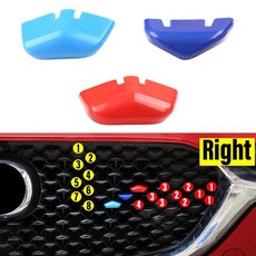 프론트 그릴 장식용 스팽글 자동차 앞쪽 오른쪽 트림 몰딩, 기본, 1개