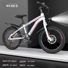 아동용 MTB 자전거 남아 여아 6-12세, 벚꽃 핑크 스포크 휠 변속, 18인치, 다른