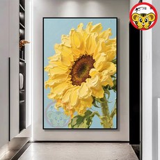 유화 캔버스 해바라기그림 그리기 DIY 아크릴화 대형 거실그림 현관그림 장식 페인팅, 5_02804