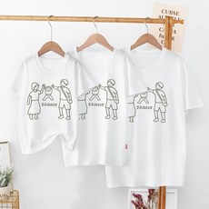 甜蜜蜜親子裝 全家服 2023新款短袖圓領棉T 小清新文青家人款 童90碼到成人5XLDRS-0601