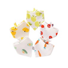 JoyBaby 5件入純棉雙層按扣三角巾圍兜 口水巾 時尚寶寶圍兜套裝