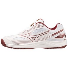 Mizuno Cyclone Speed 4 男女排球鞋 基本款 運動訓練 輕量 白 酒紅 V1GA238045, 1個, 30.0 CM