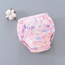 六層紗寶寶訓練褲 學習褲 防水 布尿布 訓練褲 尿布褲 隔尿褲 學習內褲 戒尿布 學習戒尿布 學習 尿布 訓練尿布 訓練, 1個, 彩虹馬,S碼, 彩虹馬