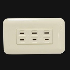 聯蓋式插座3孔 聯蓋兩插座 歐風蓋板 安全防塵家用插座, 1個