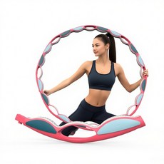 복나이트 탈부착 지압 비만 예방 허리 훌라후프 무소음훌라후프 유연성 훌라우프 다이어트훌라후프, 빨간색, 1개