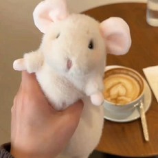 후니직구 쥐 봉제 인형, 크림 화이트, 1개