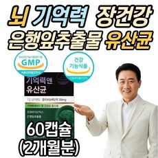 시니어 뇌 유산균 복합물 식약청인증 은행잎추출물 플라보놀배당체 기억력 혈행 개선 비피더스균 장 건강 nuily 뉴일리, 1개, 24g