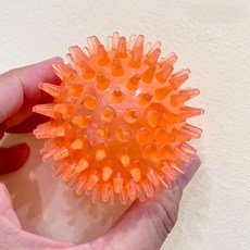 福媽寵物 狗狗玩具球 耐咬磨牙發聲彈力球 舒壓拋接玩具 中大型犬小型犬適用, 球-橘 直徑6.5cm, 1個