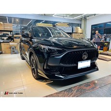 MG HS 2022-2024 台灣製造 前下巴 側裙 全套空力套件 定鋒翼, 1個, 烤漆：亮光黑配消光黑飾條,後下巴
