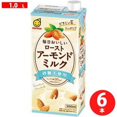 구운 아몬드 밀크 무가당, 6개, 1L