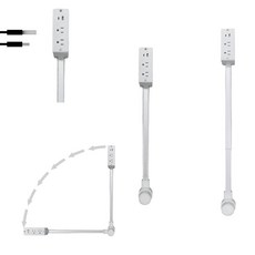 台灣現貨✈️110V電源插座延長器 插座擴展器 可伸縮 可旋轉 插座延長桿 電源床頭插座 電源轉接頭 擴展器 電源延長器, 1個, 方形【無開關】, 67cm