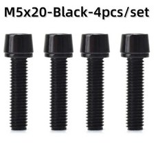 자전거 조향 핸들 바 스템 나사 볼트 M5 M6 20mm 다채로운 스테인레스 스틸 자전거 스페이서 핫, [05] yellow1 M5x20, [07] M5x20-BK-4pcs set, 05 yellow1 M5x20