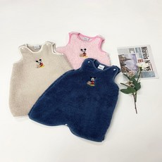 유아 아동 겨울 수면 조끼 디즈니 미키 자수 아기 보아조끼