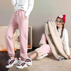 조거팬츠 트레이닝 여자양털 츄리닝 기모바지 밴딩팬츠 여성운동복 겨울