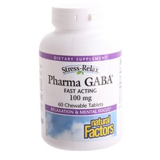 natural Factors GABA放鬆咀嚼片 100mg, 1罐, 60顆
