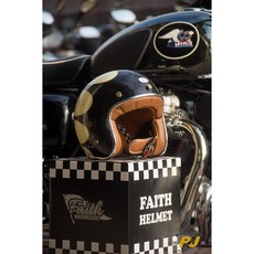 P&J 捷寶 2024 Faith RETRO 2 復古安全帽 乳白色 飛鏢彩繪, 乳白色,M, 1個