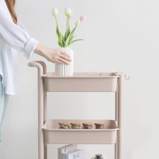 이동트레이 플라스틱 3단트롤리 바퀴달린선반, 옵션명, 1개