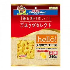 DoggyMan 狗狗專用減鹽角切起司塊 全犬種適用 240g 日本製造, 1個, 每日精選角切起司塊