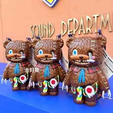 獨特造型殭屍熊玩具，手工縫線，安全無毒材質，趣味收藏擺件, 1個