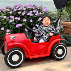 몬스터토이즈 유아 전동차 아기 자동차, 클래식 전동푸쉬카 레드, 1개