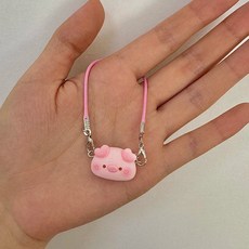 지거 라부부 스컬판다 작은별 인형 액세서리 소품 펜던트 작은 미니 크로스펜던트, 아기를 제외하고 1세대 마카롱과 파티에 앉아 있는 2세, 아기 피그 펜던트