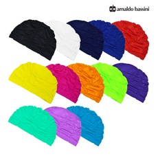 아날도바시니 성인용 수영 아쿠아 주름수모 스판수영모자 수영용품, 연두