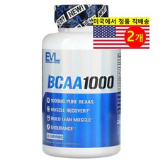 EVLution Nutrition BCAA 분지 사슬 아미노산 1000mg, 2개, 60정