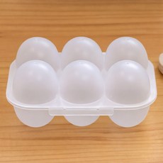 6구 반투명 계란보관함 휴대용 계란케이스 3 the 리빙 캠핑 냉장고 계란정리 트레이, 2개