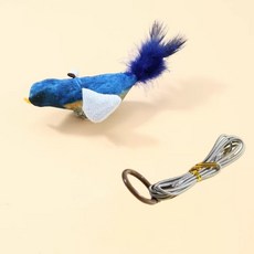 【 富貴家】全新互動鳥聲貓玩具 動物公仔 帶聲音的貓咪公仔 生理發聲玩具, 藍色, 1個