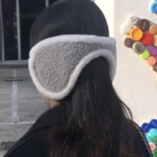 겨울 뽀글이 귀도리 그레이 여자귀도리 방한귀도리 골프방한귀마개, 1개