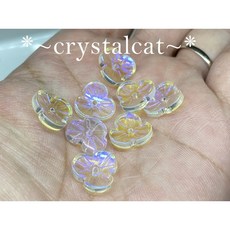 DIY幻彩琉璃水晶三葉碗花手創飾品配件13mm單顆, 1個