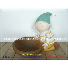 House傢飾鄉村風格綠帽小精靈花器/花盆/置物盤【限量款/新發售】 可愛造型 增添居家生活趣味, 1