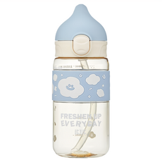 IKUK 艾可 台灣公司貨 PPSU環保水瓶 吸管杯, 天藍色, 600ml, 1個