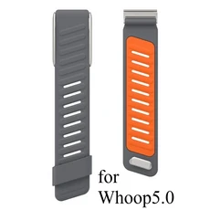 소프트 터치 실리콘 스포츠플렉스 손목 밴드 whoop MG 호환 방수 땀방지 교체용 시계 스트랩, 06 gray orange for 5