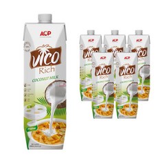 비코 리치 코코넛 밀크 100 1000ml x 6팩 허니트리, 6개, 1L