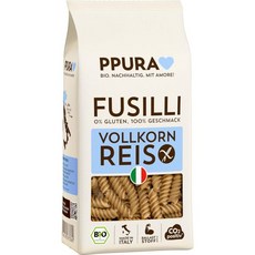 PPURA 글루텐 프리 유기농 파스타 퓨실리 통곡물 쌀 400g - 자연 이탈리아 무설탕 및 첨가물 없음 전통 방식으로 제조됨, 1개