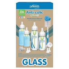 미국출고 평점4.5+ 239172 닥터 옵션스 플러스 내로우넥 유리 젖병 120ml & 1단계 젖꼭지 각 4개입, Clear Glass