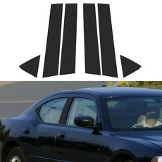 톰올 자동차 창문 기둥 포스트 비닐 스티커 도지 챠저 2006-2010 카본 파이버 컬럼 데칼 오버레이 랩 트림 외장 액세서리 장식 USA, Carbon Fiber