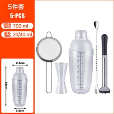 不鏽鋼雞尾酒調酒器套裝400ml玻璃雪克杯金屬酒具, 1個