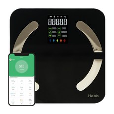 하비비 프리미엄 스마트 블루투스 체지방 인바디 디지털 체중계, black, 1개, CTR-BFS565