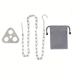 휴대용 야외 바베큐 삼각대 랙 분리형 캠핑 캠프 파이어 그릴 냄비 삼각형 스탠드 세트 요리 액세서리