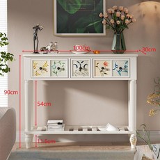현관 거실 엔틱 콘솔 장식장 서랍장 빈티지 복도 슬림 테이블, 프레임, 자가설치, B타입 100x30x90cm