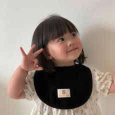 돗투돗 마카롱 양면 테리빕 턱받이, 1개, 1개입, 돗람이(블랙)