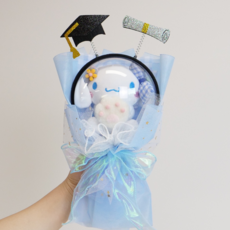 아바노 산리오 인형 꽃다발 투명아크릴볼 졸업식 학사모 토퍼 머리띠 액세서리, 1개, 시나모롤