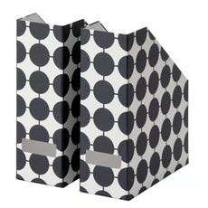 이케아 파일박스 파일꽂이 책장 2개입 세트 수납함, 블랙도트(셰나)