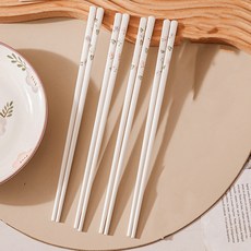 BLOWFISHFUGU 자훤화도자기젓가락 도자기 가구 세트 예쁜 젓가락, 화이트, 4세트 화이트, 4세트