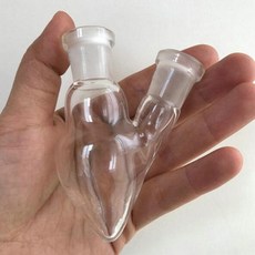 1Pcs 25ml/50ml/250ml 화학 실험실 배 모양 두 목 유리 플라스크, 02 25ml 19x19