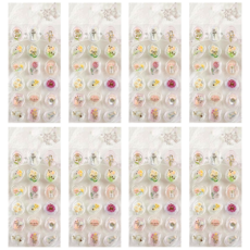 고맙토다 실링왁스 스티커 144p 청첩장 봉투 스티커, 8개, 6.클리어 엔틱플라워