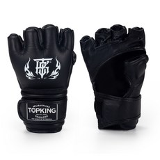 古川小夫 TOP KING MMA露指拳套 真皮 黑色, 1個